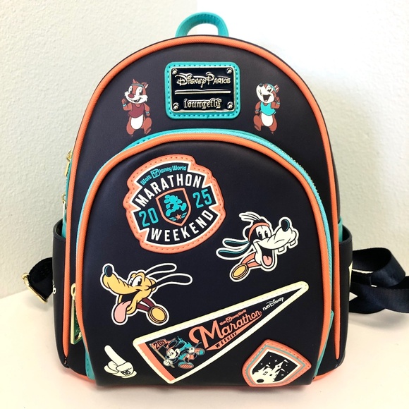 Loungefly Handbags - 2025 Run Disney Marathon Loungefly Backpack Mickey Chip Dale Goofy Pluto - NEW
